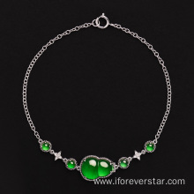 Natural glassy Jadeite Jade Happiness & Prosperity Bracelet